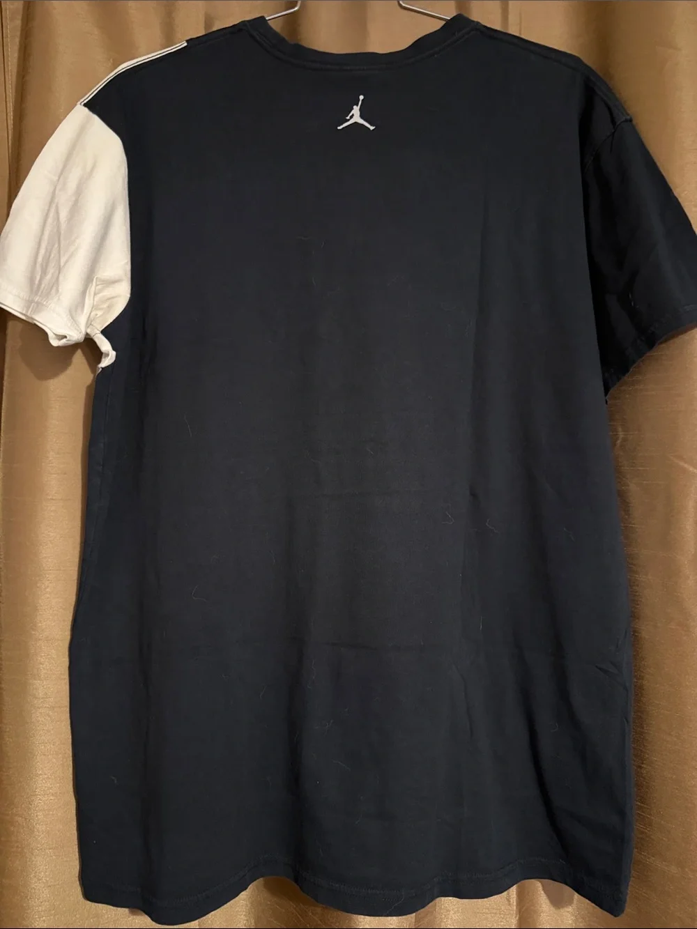 Jordan Black Tee with Cream Shoulder and Jumpman Graphic